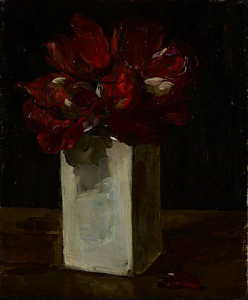 Rode tulpen in vaas, 1912, Floris Verster