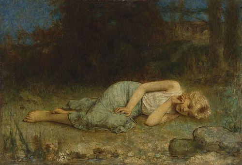 Young girl resting, 1925, Alexei Harlamov