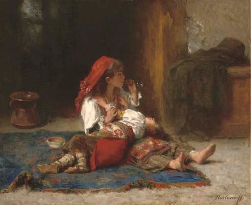 Blowing bubbles, 1900, Alexei Harlamov