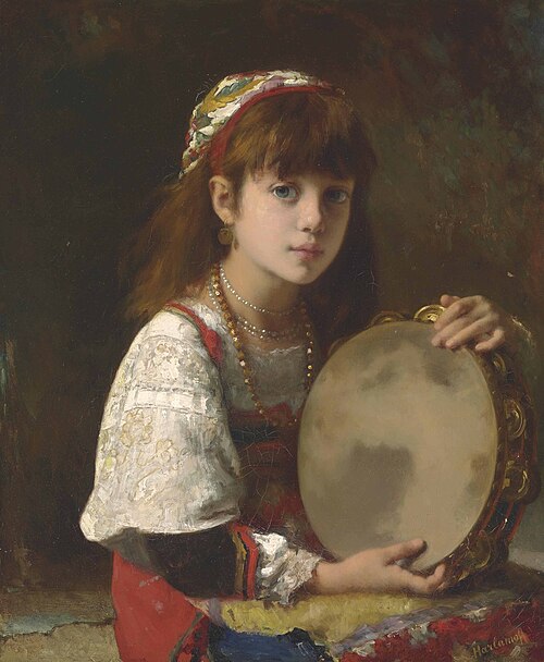 Girl with tambourine, , Alexei Harlamov