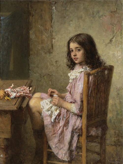 The little seamstress, 1910, Alexei Harlamov