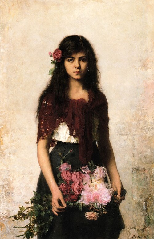 The Flower Seller, 1901, Alexei Harlamov