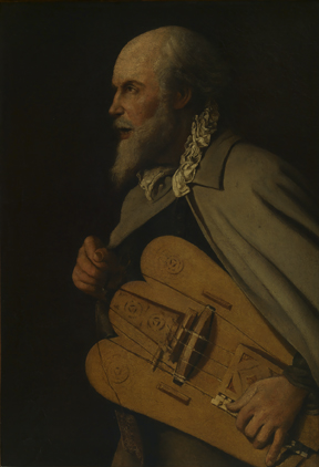 The hurdy-gurdy player, , Georges de La Tour