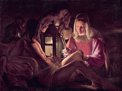 Saint Sebastian Tended by Irene, 1632, Georges de La Tour