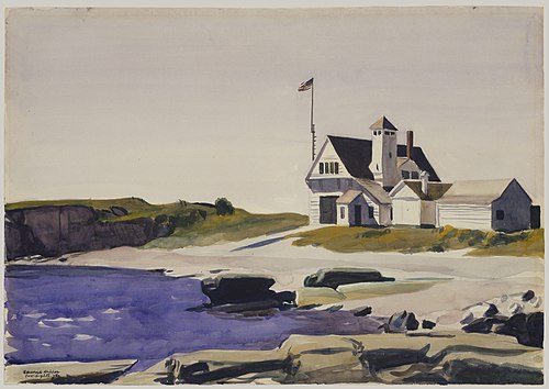 Station de la Garde côtière, Two Lights, Maine, 1927, Edward Hopper