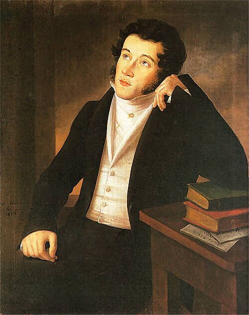 Portrait of Adam Mickiewicz, 1828, Józef Oleszkiewicz