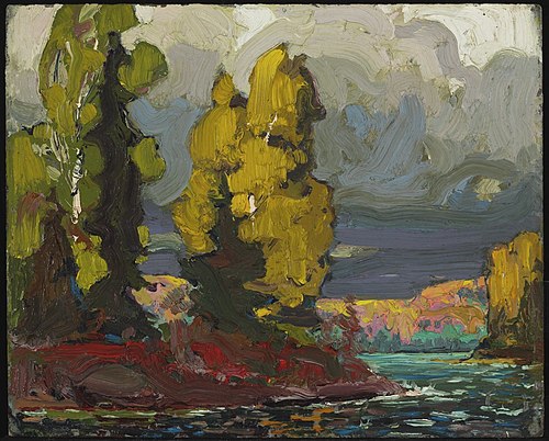 Poplars by a Lake, 1916, Tom Thomson