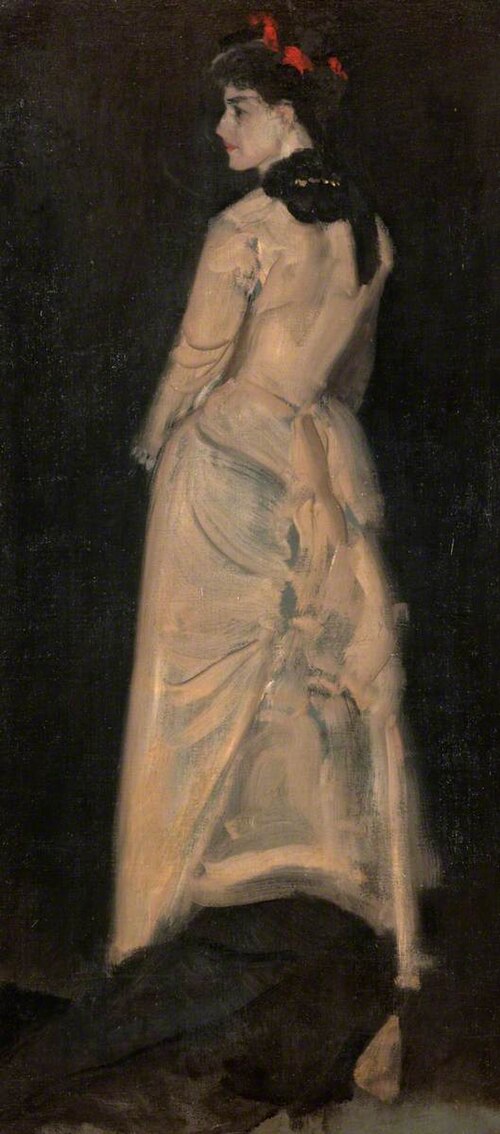 Harmony in Flesh Colour and Black: Portrait of Mrs Louise Jopling 1877  (oil), 1877, James Abbott McNeill Whistler