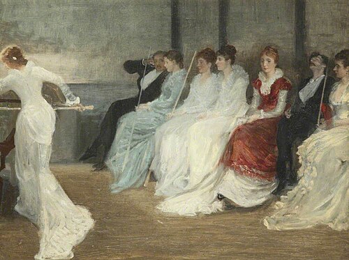 Whistler and the Leyland Family in the Billiard Room, Speke Hall, 1875, James Abbott McNeill Whistler