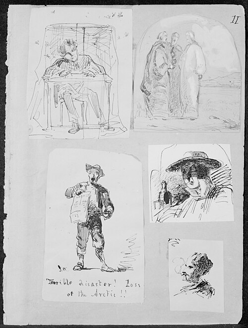 Christ and Two Disciples on the Road to Emmaus (from Sketchbook), 1854, James McNeill Whistler