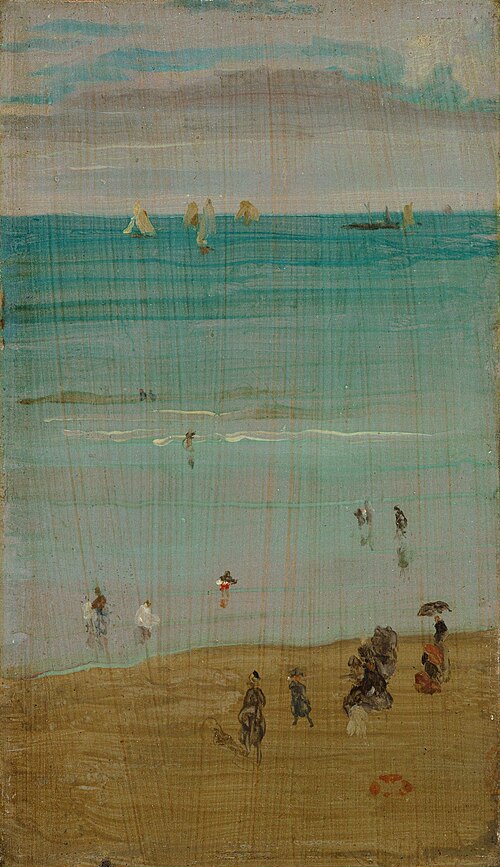 Harmony in Blue and Pearl: The Sands, Dieppe, 1885, James McNeill Whistler