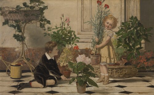 Two Children, 1873, Jan Verhas