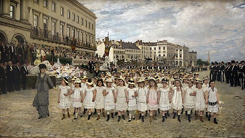 The procession of the schools in 1878, 1880, Jan Verhas