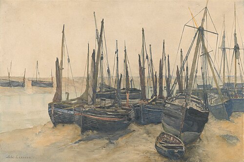 Fishing Boats Moored, , Jules Lessore