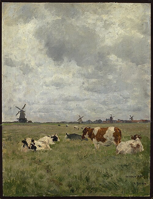 Rinder auf der Weide bei Overschie, 1890, Hermann Baisch