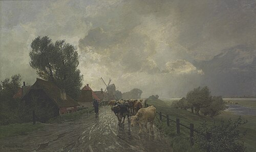 Regentag am Niederrhein, 1880, Hermann Baisch