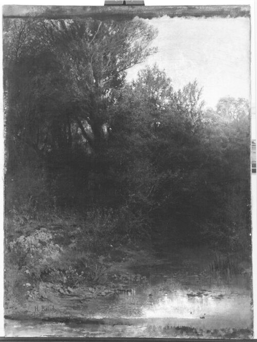 Bäume und Gesträuch an einem Altwasser, 1880, Hermann Baisch