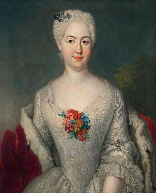 Porträt der Anna Friederike of Promnitz-Pless (1711-1750), Ehefrau von August Ludwig, 1738, Antoine Pesne