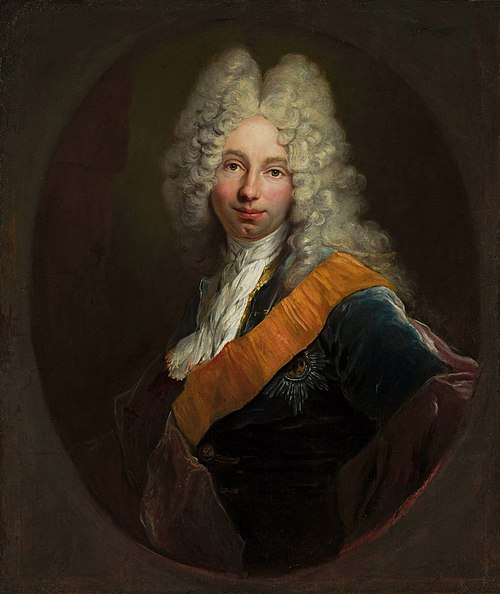 Friedrich Wilhelm Kettler (1692–1711) Portrait du jeune homme au ruban de l'Ordre de l'Aigle Noir., 1711, Antoine Pesne
