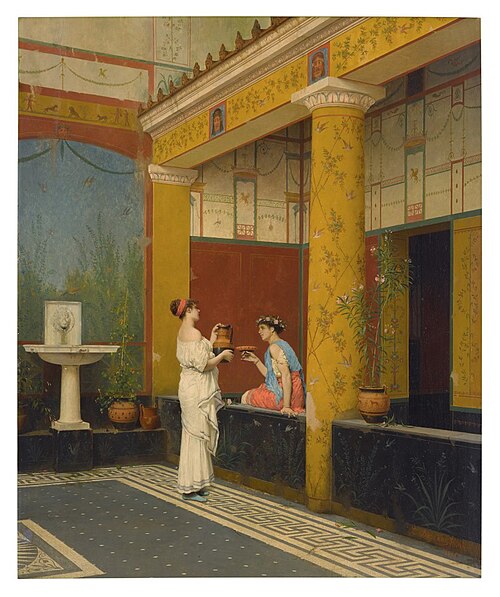 A Pompeiian Courtyard, , Luigi Bazzani