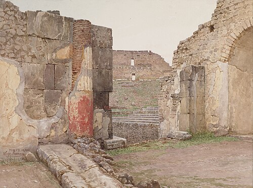 View of the Large Theater in Pompei, , Luigi Bazzani