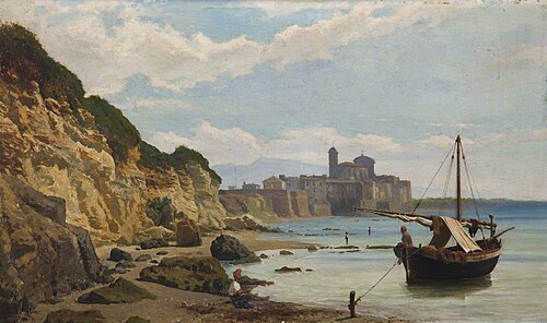 Scene on the Italian Coast, near Naples, , Luigi Bazzani