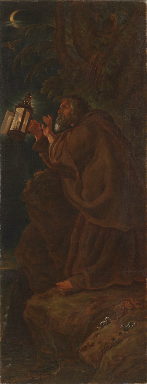 Hermit with a lantern, 1868, L. Farasyn