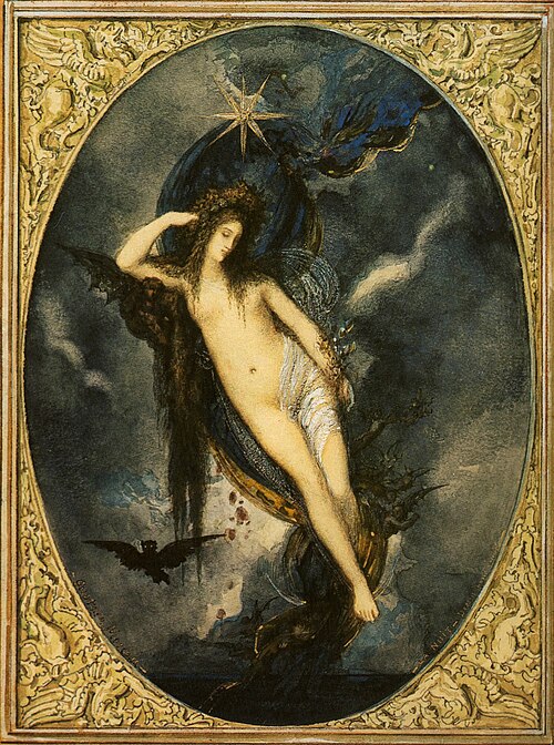 Nyx, Night Goddess, 1880, Gustave Moreau