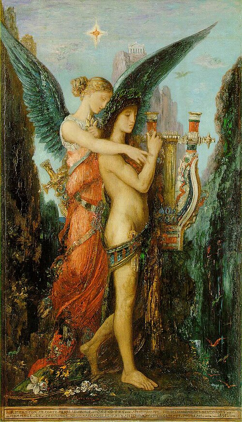 Hesiod and the Muse, 1891, Gustave Moreau