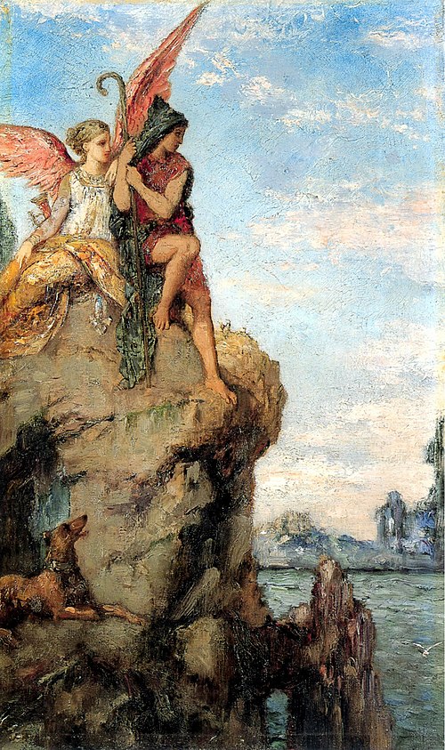 Hesiod and the Muse, 1870, Gustave Moreau