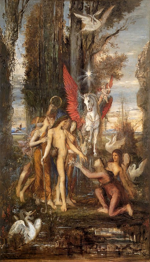 Hesiod and the Muses, 1882, Gustave Moreau