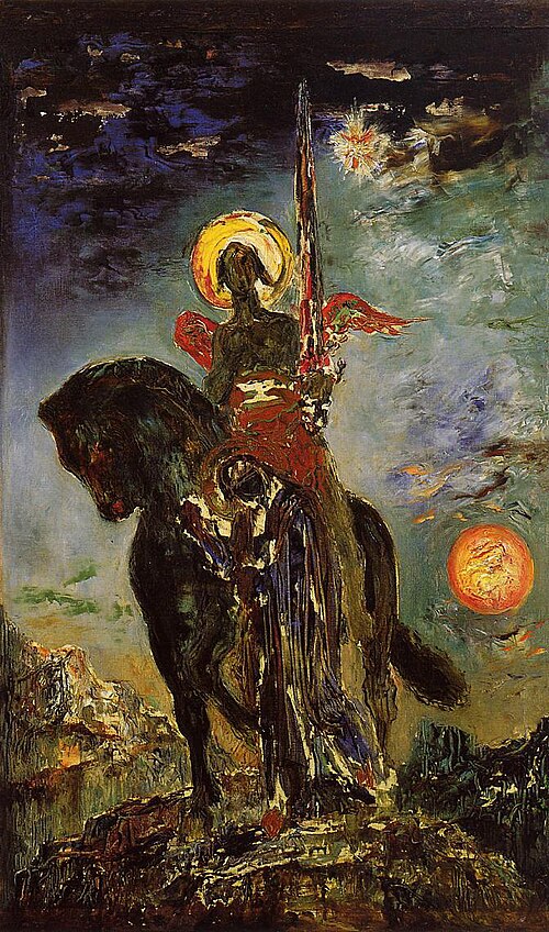 The Parca and the Angel of Death, 1890, Gustave Moreau