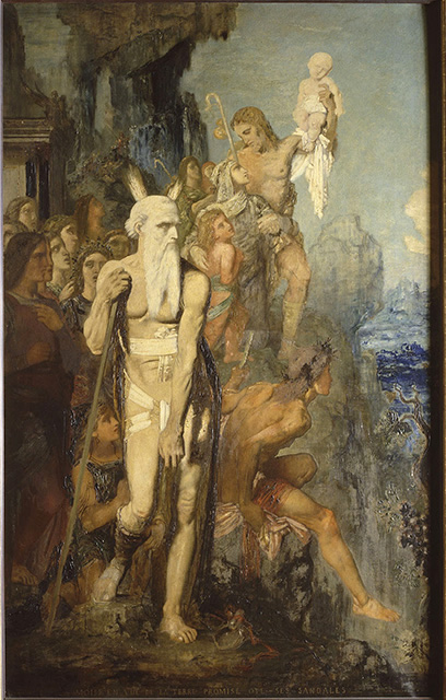 Moses, in Sight of the Promised Land, Takes His Sandals Off, 1854, Gustave Moreau