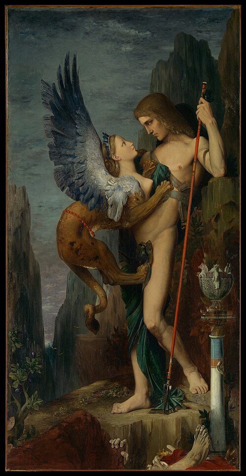 Oedipus and the Sphinx, 1864, Gustave Moreau