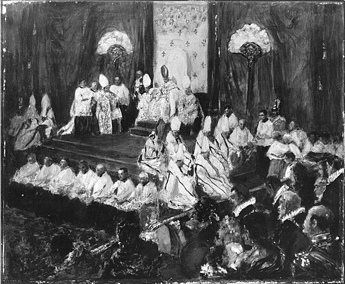 Pontifikale Papst Pius' X. in der Sixtinischen Kapelle (In der Peterskirche), 1907, Otto Hierl-Deronco