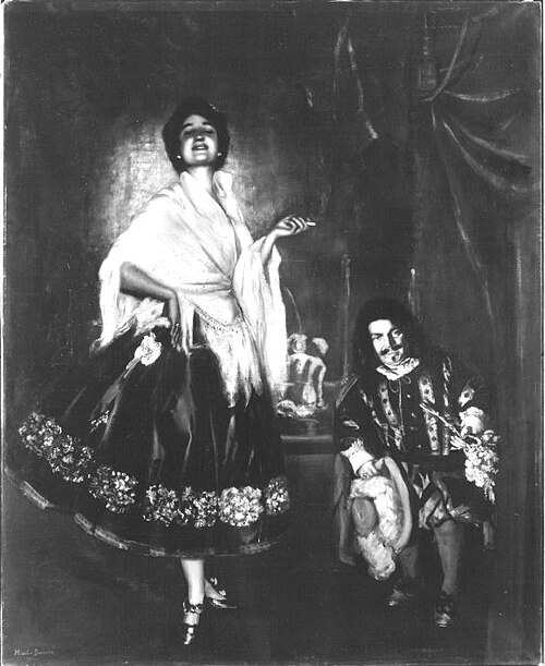 Tänzerin mit Zwerg (Auf dem Theater), 1901, Otto Hierl-Deronco