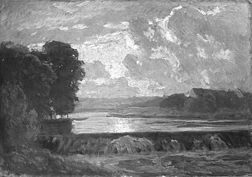 Dämmerung (Donauwehr bei Rechtenstein), 1902, Otto Reiniger