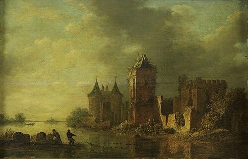 Rivierlandschap met een ruine, 1639, Frans de Hulst