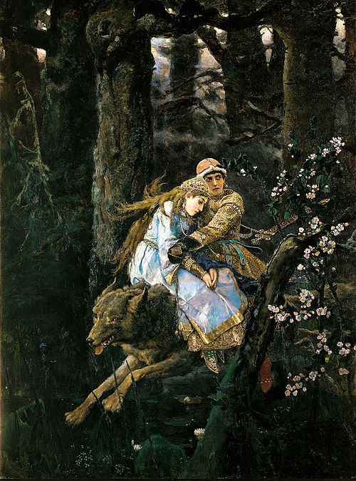 Ivan Tsarevich on the Grey Wolf, 1889, Viktor Vasnetsov
