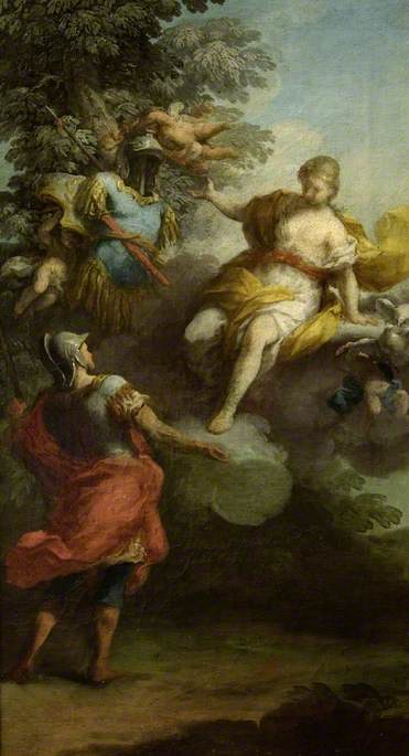 Venus giving arms to Aeneas, , Luigi Agricola