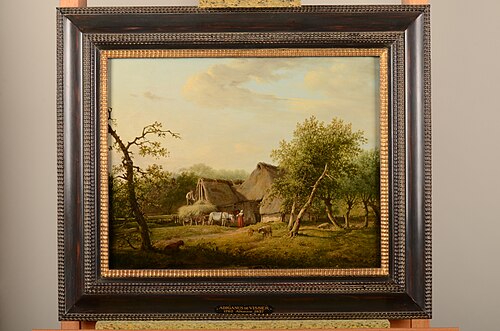 Hooiwagen bij een boerderij, 1805, Adrianus de Visser