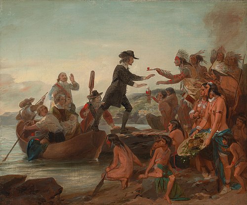 The Landing of Roger Williams in 1636, 1857, Alonzo Chappel