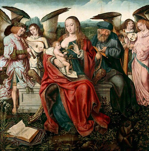Holy Family with Music-Making Angels, 1505, Maître de Francfort