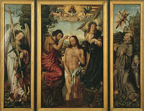 Triptych of the Baptism of Christ, 1510, Maître de Francfort