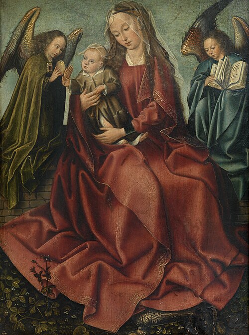 La Vierge à l’Enfant assise entre deux anges, 1495, Maître de Francfort