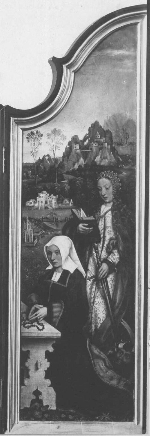 Beweinungsaltar: Hl. Katharina mit Stifterin, 1515, Maître de Francfort