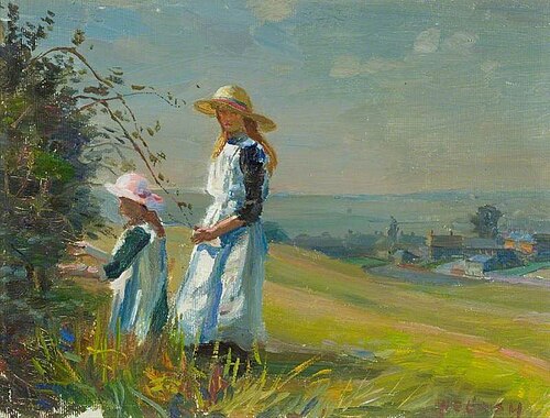 Two Girls Picking Blackberries*, , Walter Bonner Gash