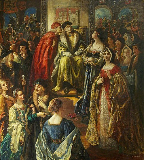 King Henry VII Fining the Citizens of Bristol Because Their Wives Were So Finely Dressed, 1490, 1919, Thomas Edwin Mostyn