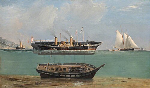 HMS 'Eurydice' under Salvage, 1882, Charles Robert Ricketts