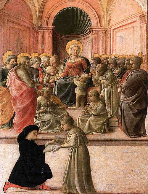 Vierge à l'Enfant avec des saints, des anges et un donateur, 1432, Fra Filippo Lippi